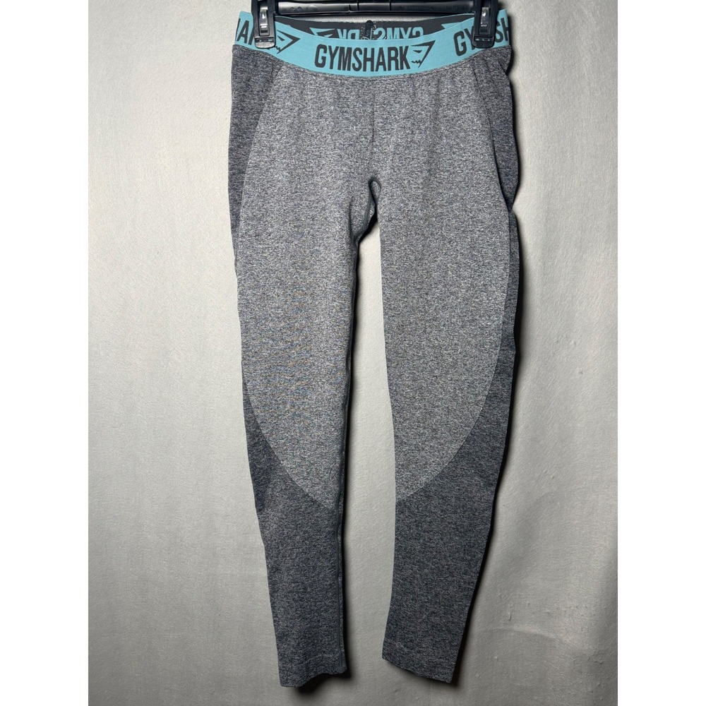 Gymshark Flex High Waisted Seamless Leggings Grey Teal GLLG015 Large
